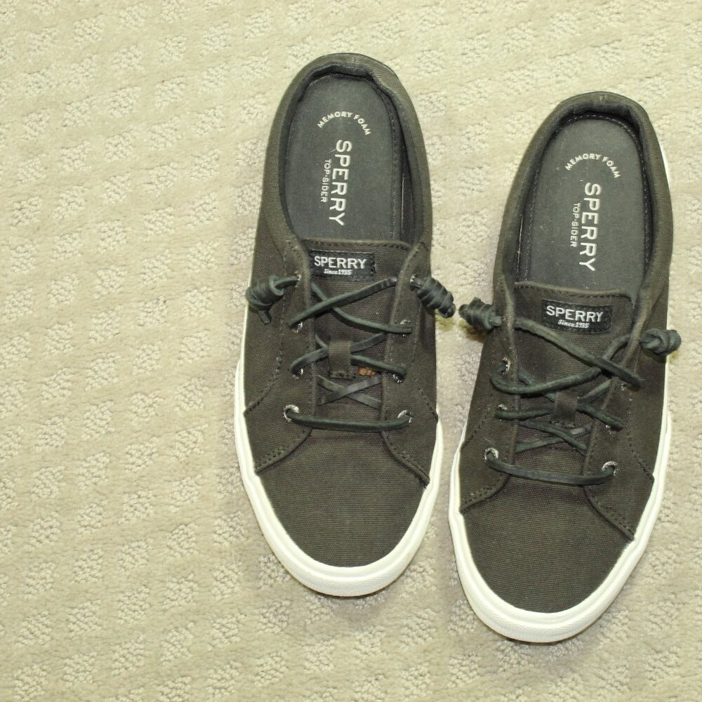 Sperry Size 8 Black Canvas Mule Sneakers - Picture 2 of 7